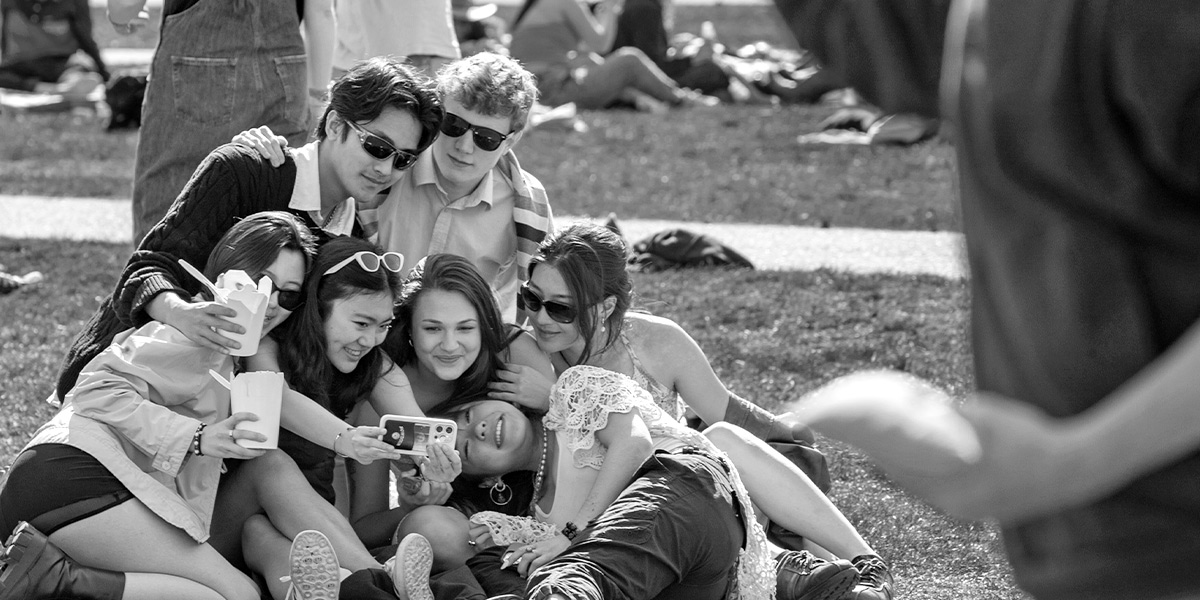 Bowdoin students enjoy spring weather and food trucks during the annual Ivies celebration.