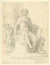 Statue of Nude Youth with Two Putti (recto)