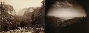 Left: Carleton Watkins, "Yosemite Valley from Mariposa Trail" from the portfolio "American Scenery," c. 1866, albumen print from mammoth format camera., 
