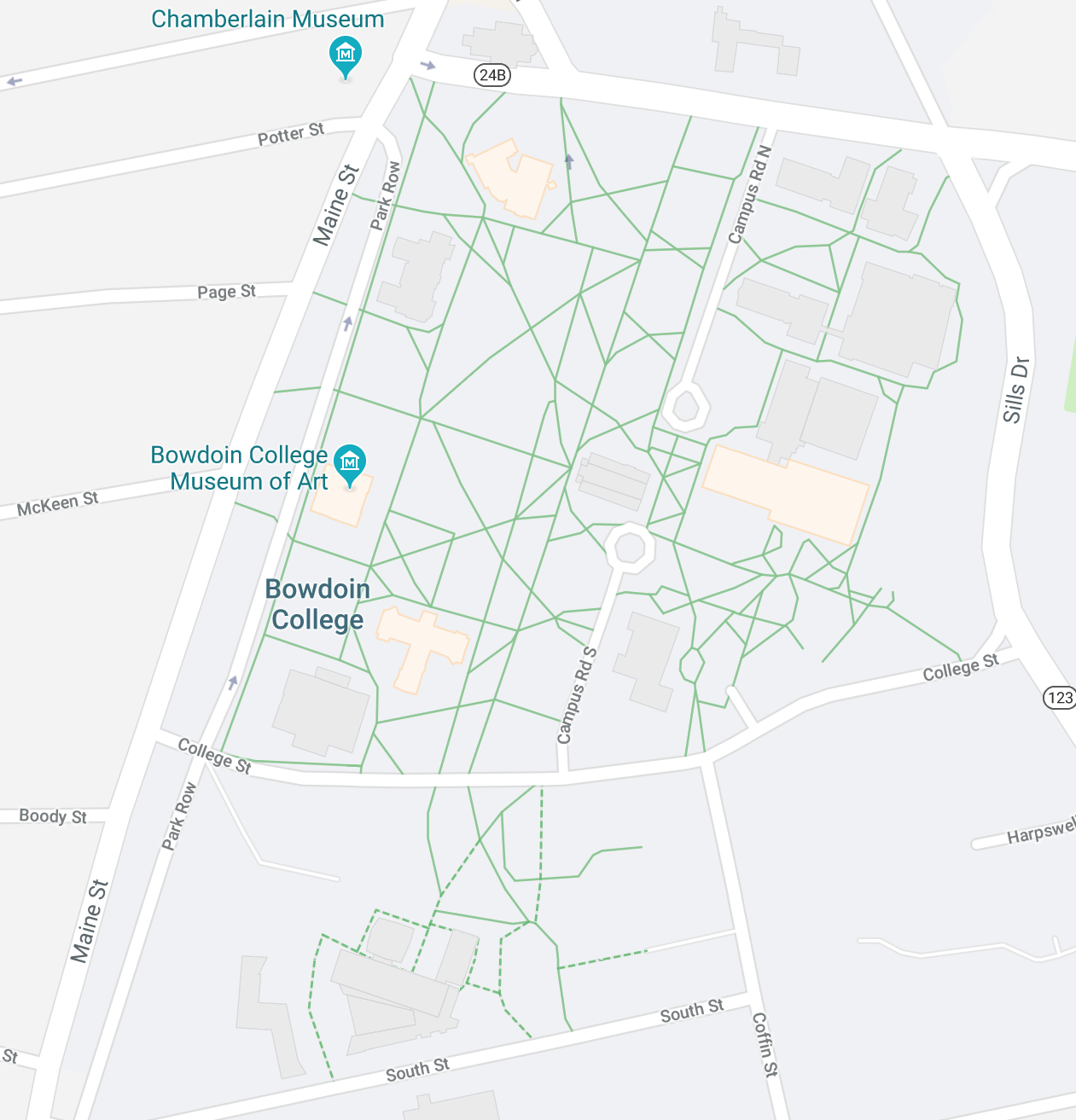 Bowdoin campus map