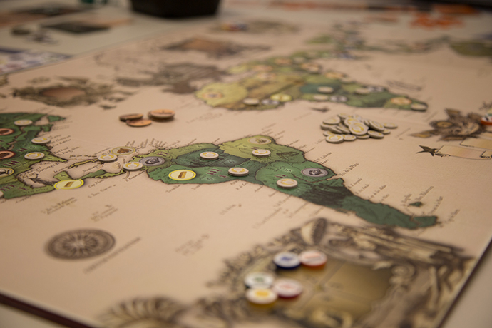 close-up of table top board game