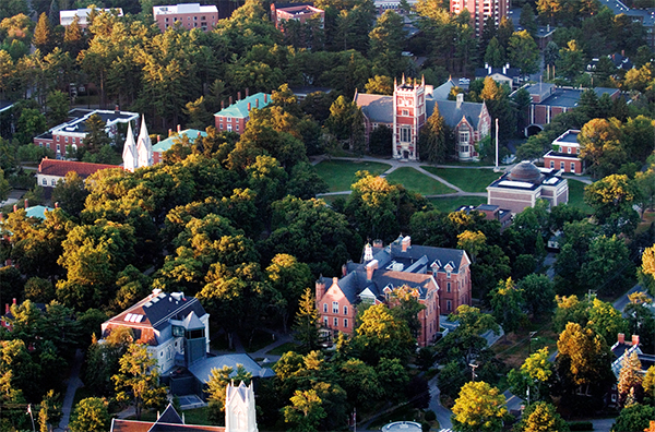 Aerial view of Bowdoin College