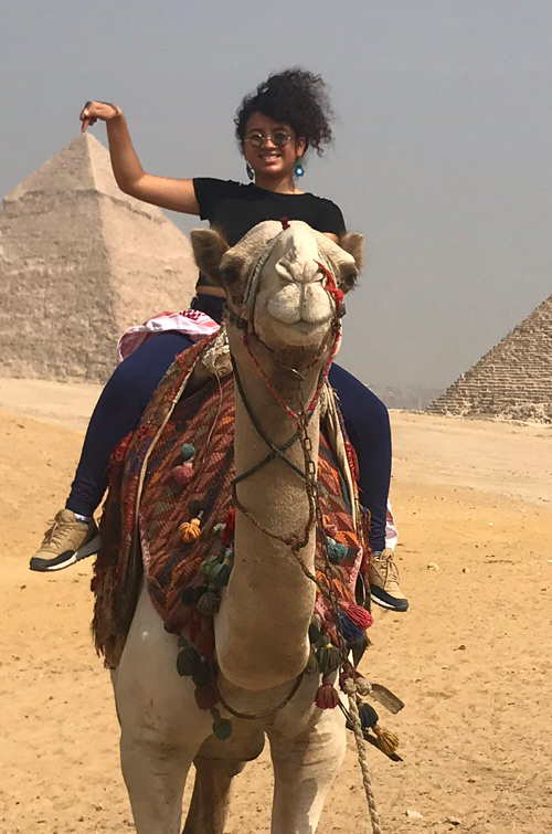 Brenda on a camel