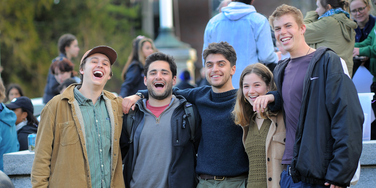 Bowdoin seniors shared an end-of-semester party before Commencement.