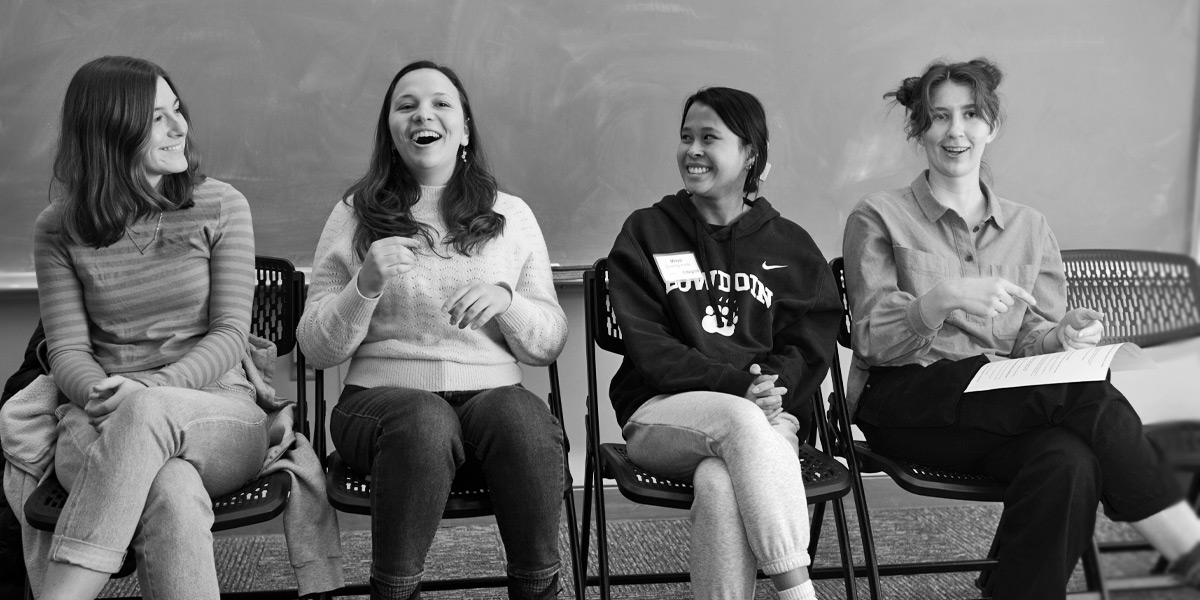 Four Bowdoin students talk careers in the Sophomore Bootcamp.