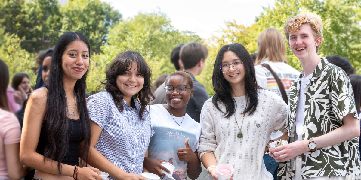 Bowdoin students enjoy some treats at the annual ice cream social.