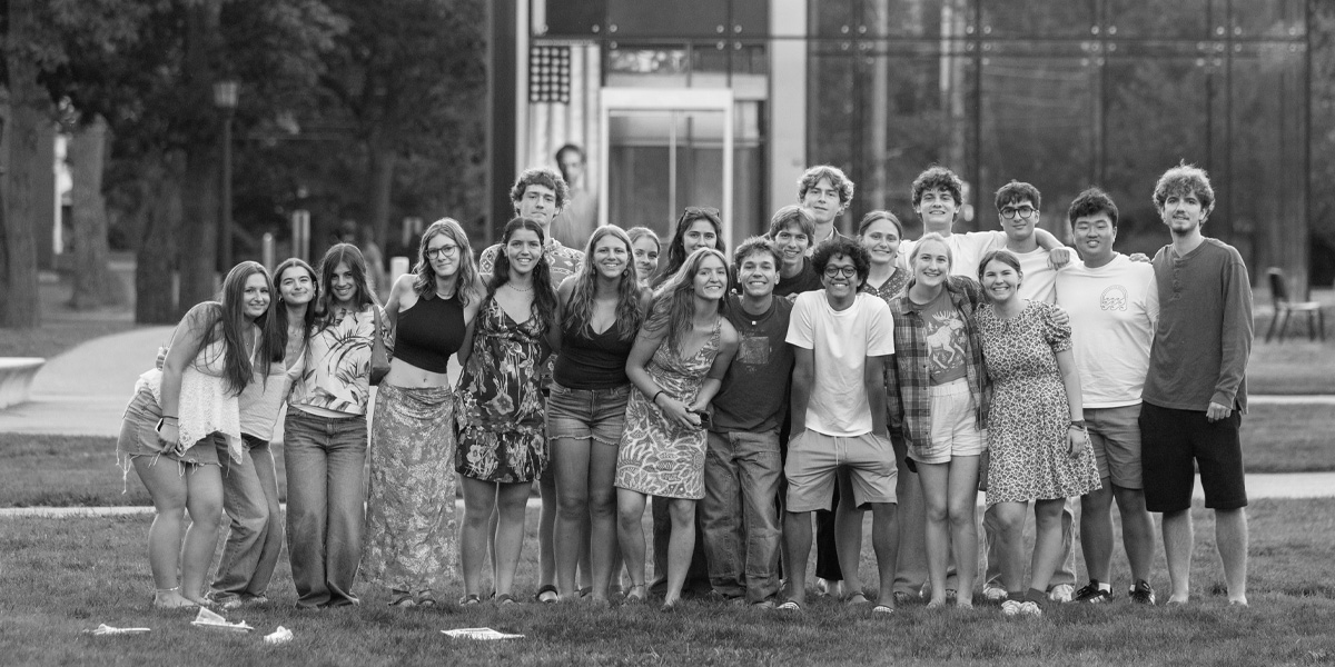 Bowdoin first-year students gather for the Welcome Back Cookout.