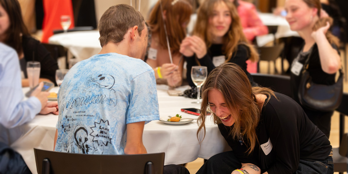 Bowdoin seniors get fancy at the Senior Soiree.