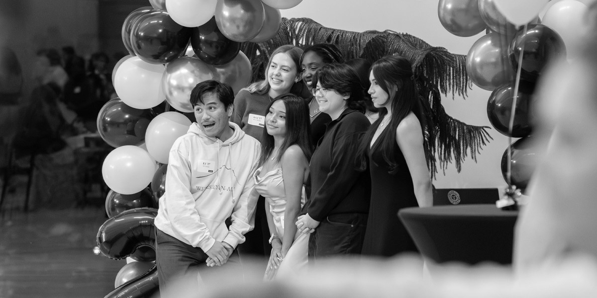 Bowdoin seniors get fancy at the Senior Soiree.