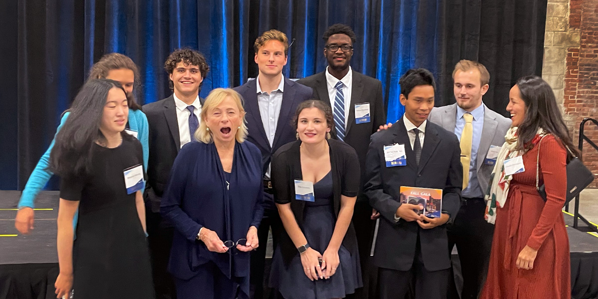 Bowdoin Mitchell Scholars Honored at Gala Dinner along with Maine's Governor Janet Mills.