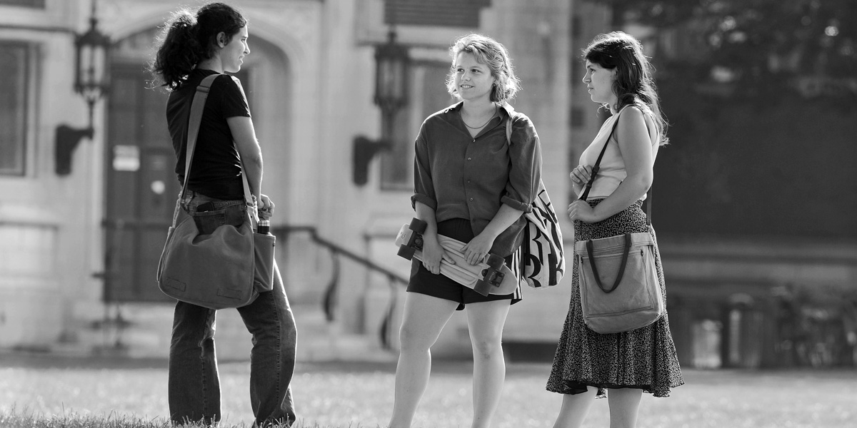Bowdoin students gather on the quad a few weeks into the fall semester.