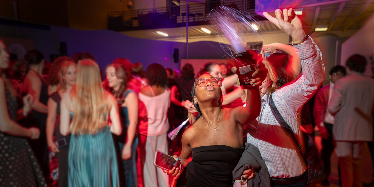 First-year Bowdoin students celebrate at the Baby Bear Ball.