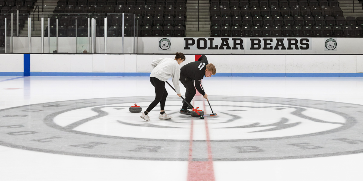Time for curling practice with the Polar Bears.