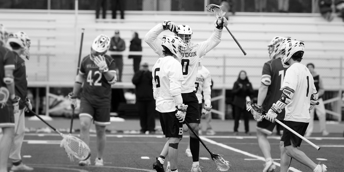 Bowdoin men's lacrosse in a game against Williams.