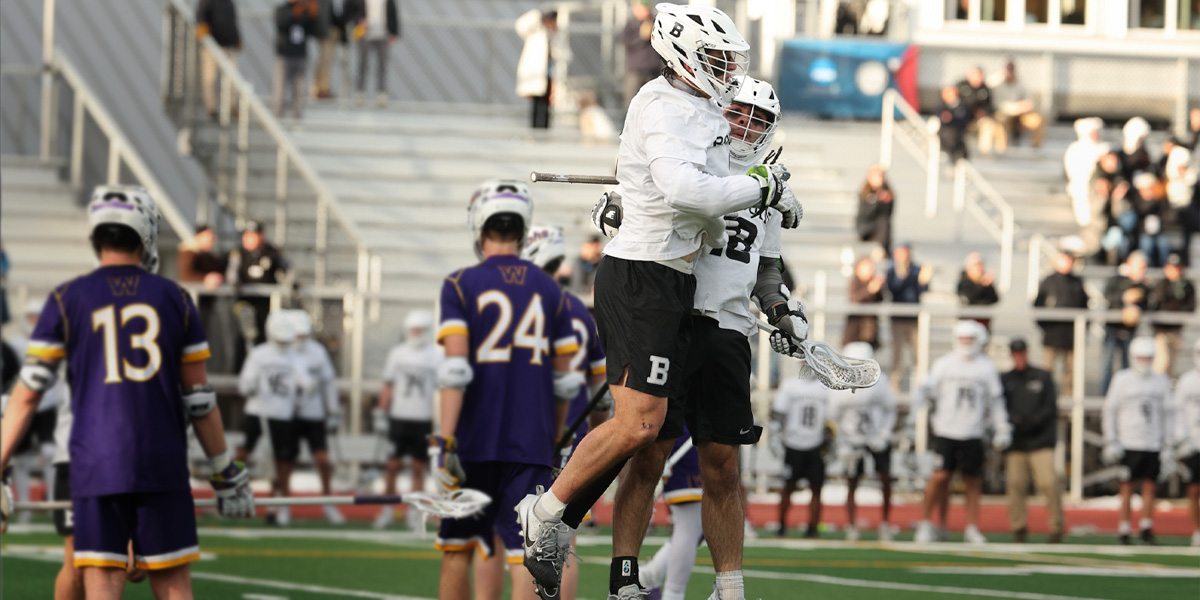 Bowdoin men's lacrosse in a game against Williams.