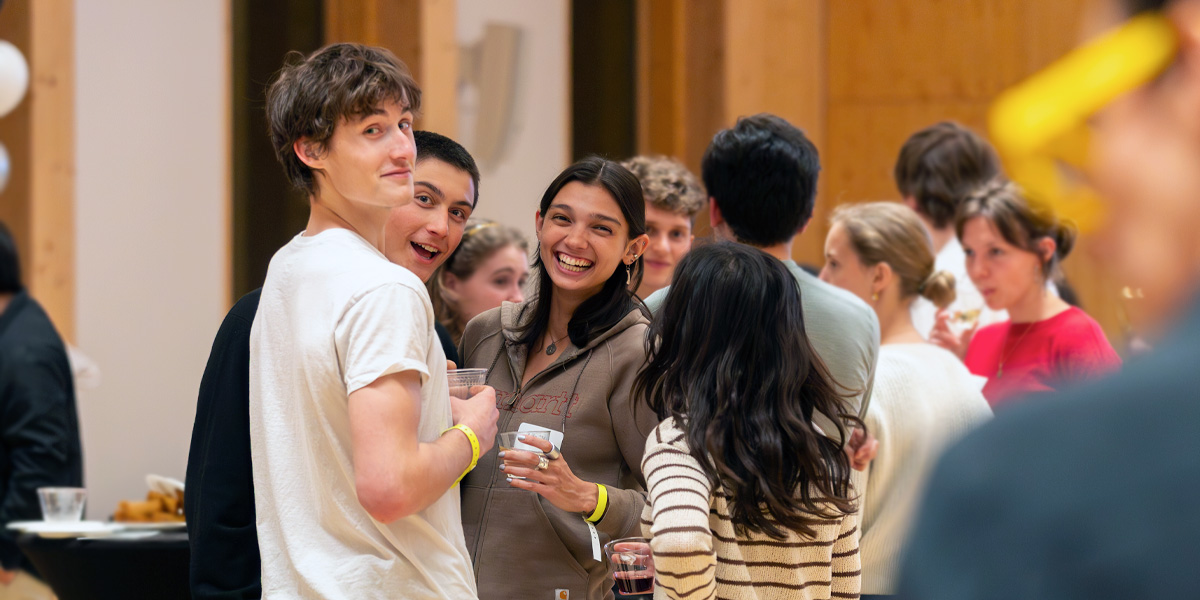 Bowdoin seniors celebrate at the Senior Slowdown.