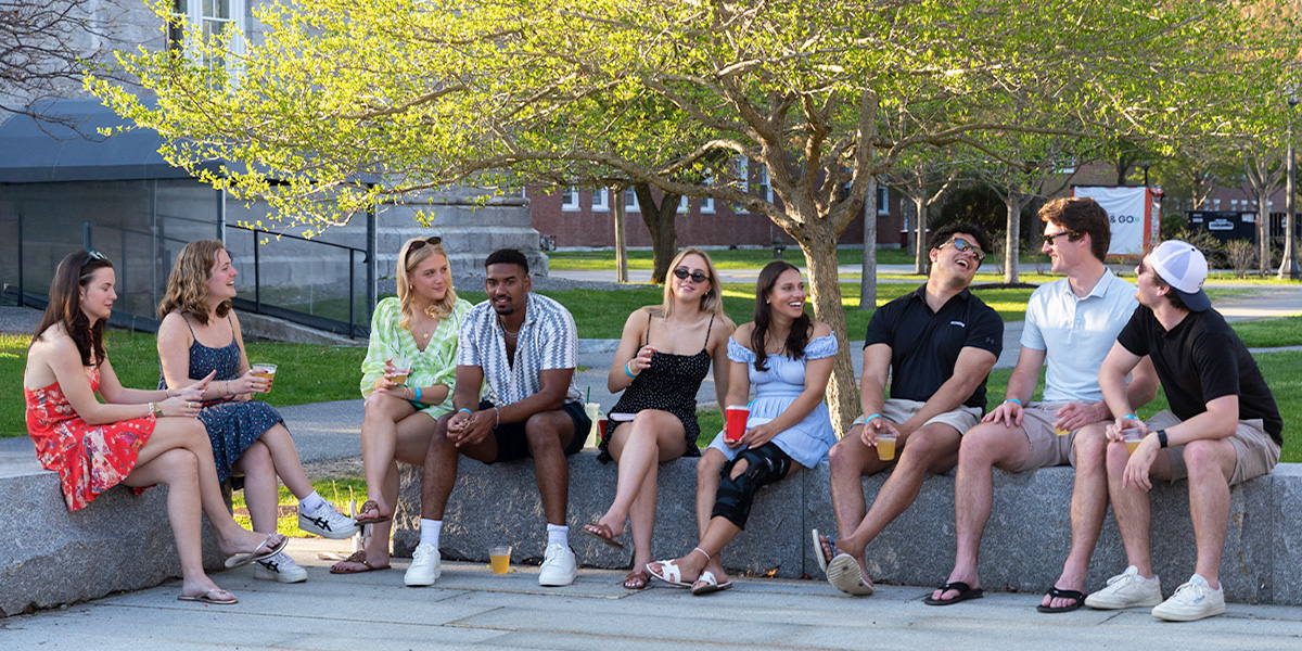 Bowdoin seniors enjoy beautiful weather for the Senior Cookout.
