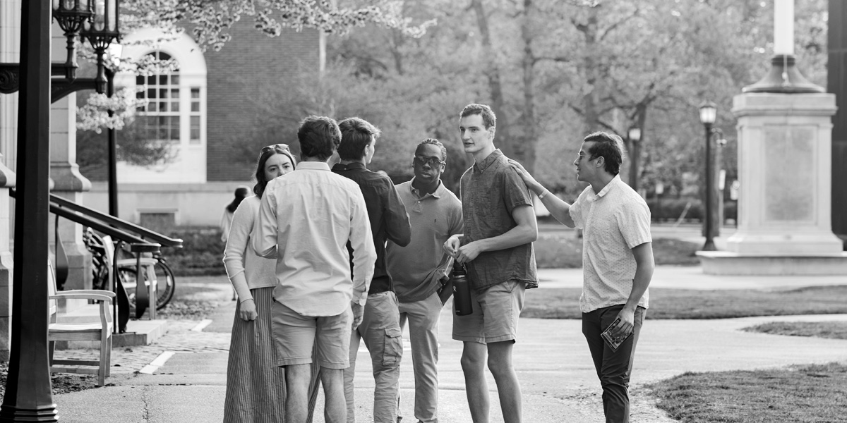Bowdoin seniors enjoy beautiful weather for the Senior Cookout.