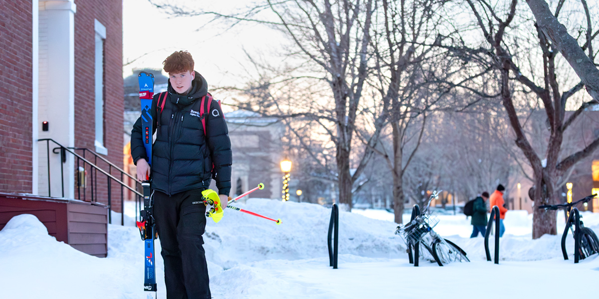 Snow is no problem for Bowdoin Polar Bears.