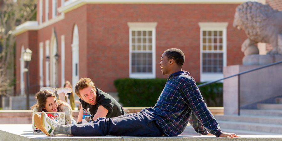 students outside