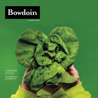 Bowdoin Magazine cover. Lettuce head picture.
