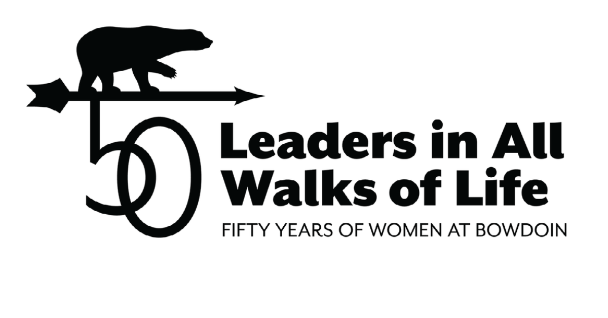 fifty years of women at Bowdoin logo