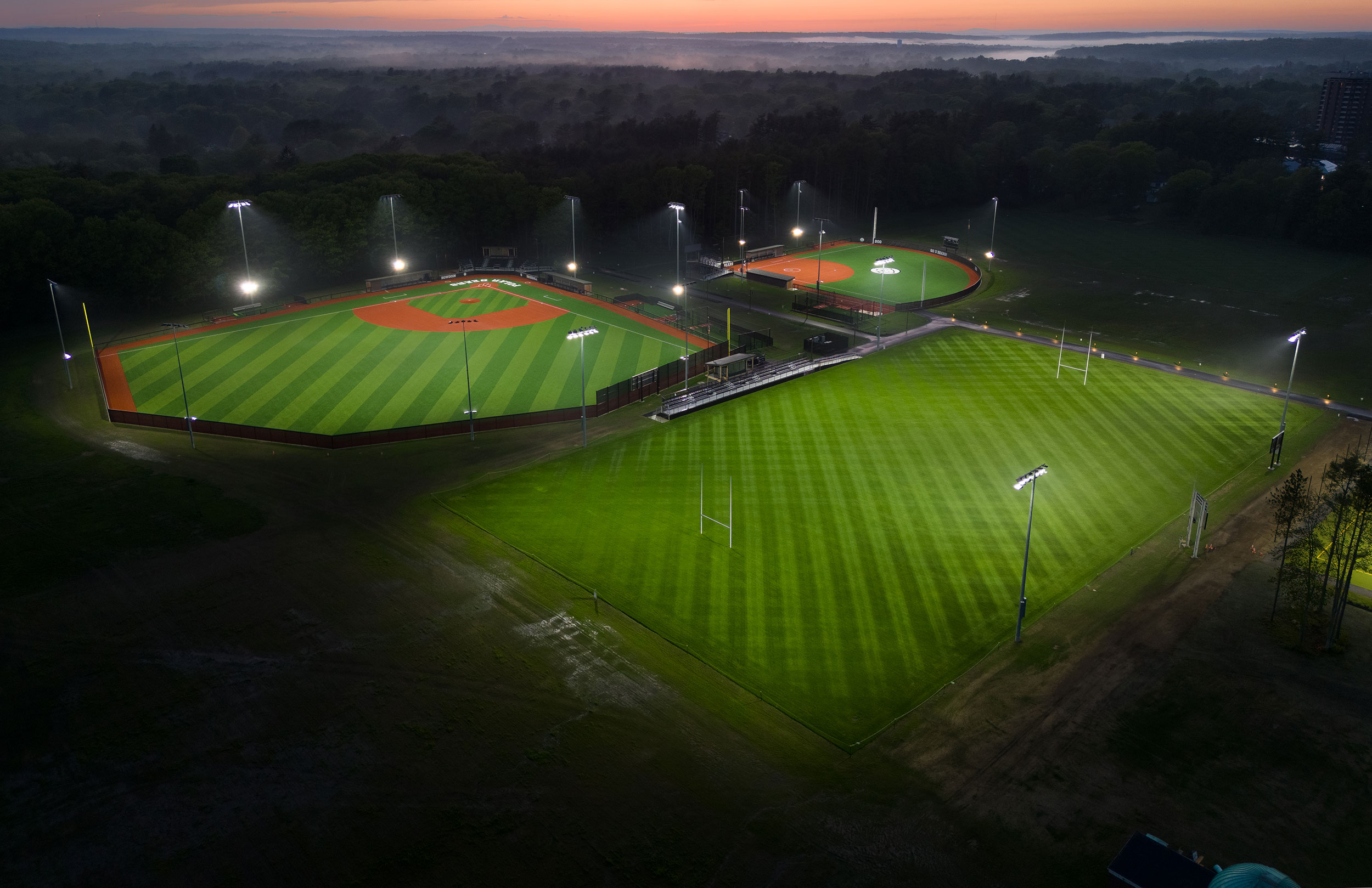 Drone view of new athletic fields
