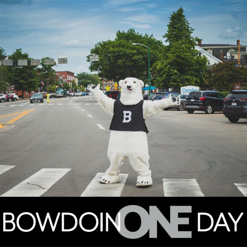 BowdoinOne Day Thank you; polar bear mascot