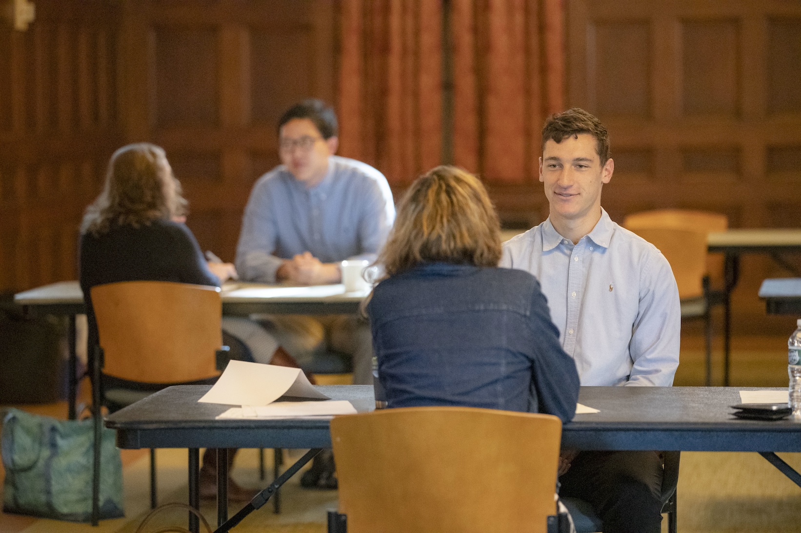 Student participates in mock interview