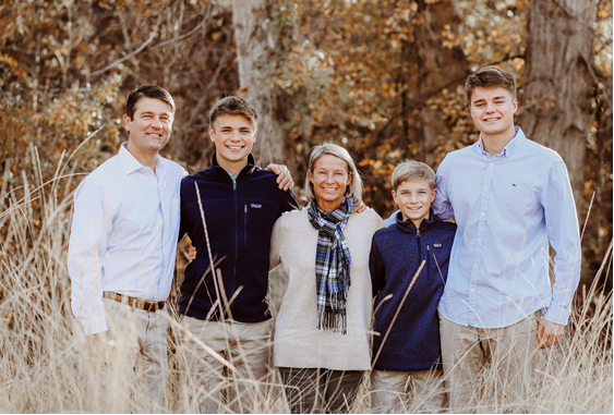 The Coyle family: (l. to r.) Chris, Walker, Lelei, Brooks, and Jackson '23