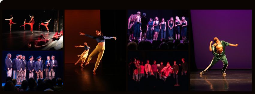 student dance and a cappella collage