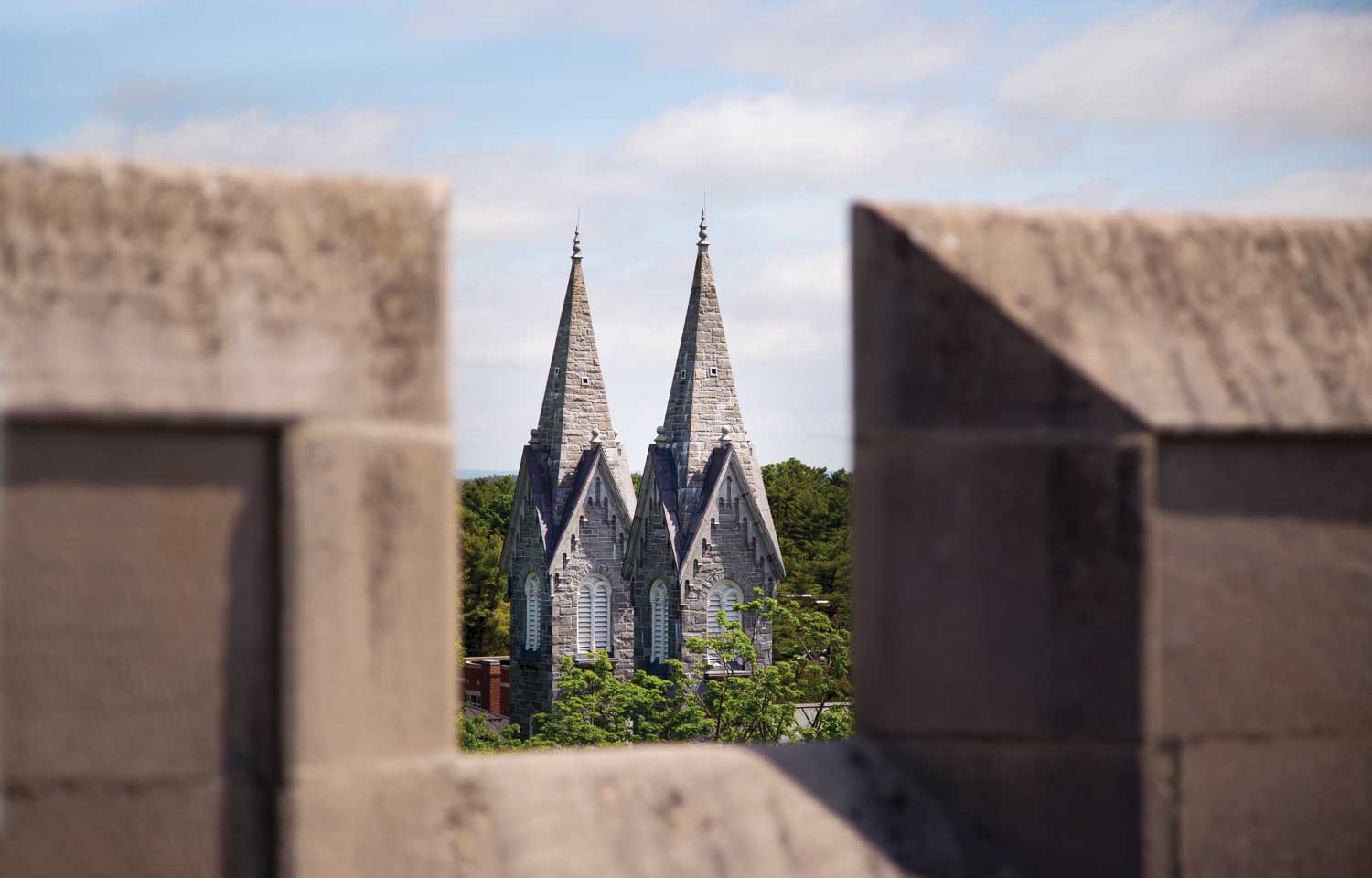 View of Bowdoin College from tower