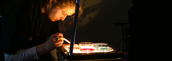 Bowdoin students working in the biology lab.