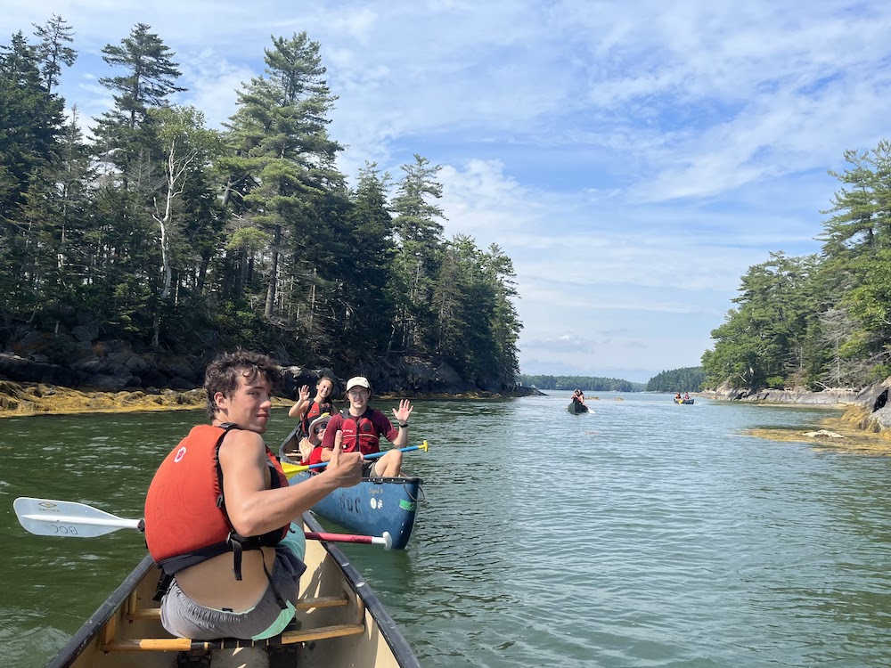 Students in canoes