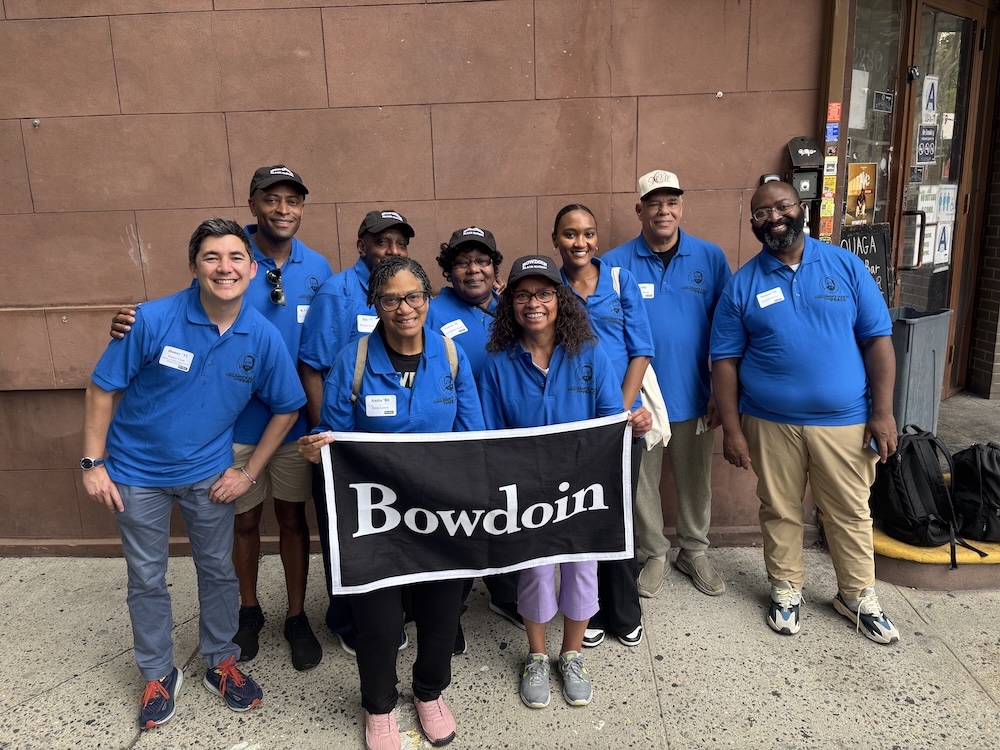 (Back row, from left): Danny Chin '12, KAYR Robinson '05, William "Bill" Holmes '77, Gwendolyn Stretch '75, Latasha Ball '12, Theodore Bland, Roman Jackson '06. (Front row, from left): Anita Lewis '80 and Saddie Smith '75.
