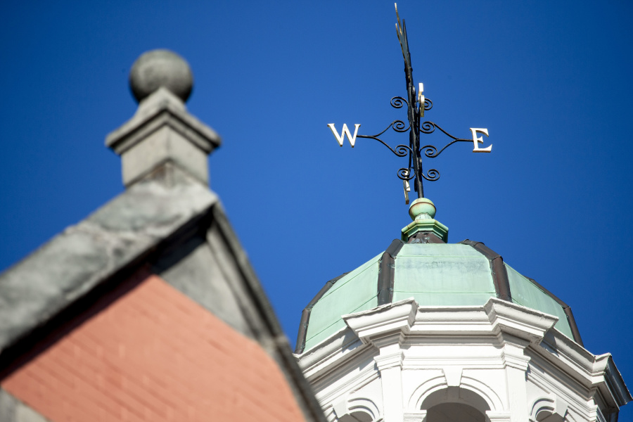 Weathervane and top of Searles Hall detail