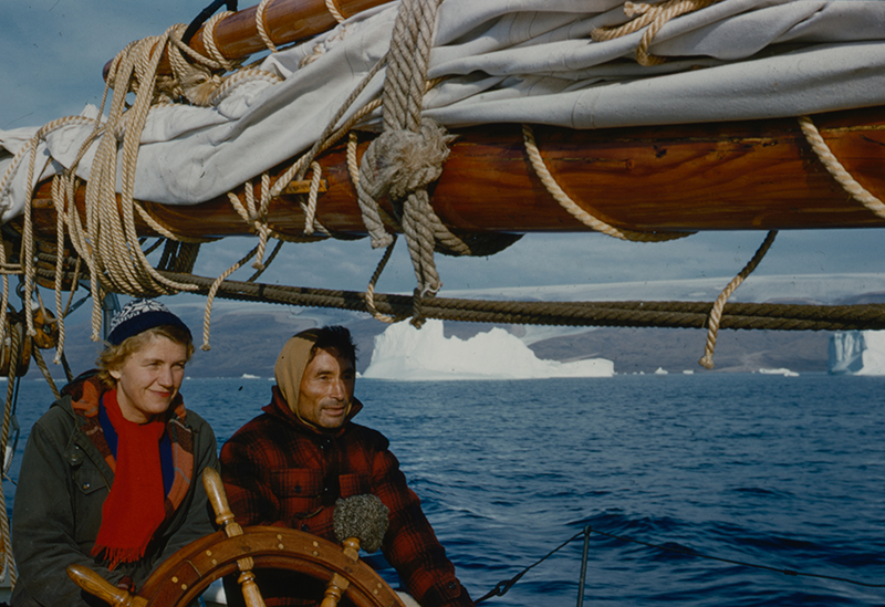  Kali Peary and Miriam MacMillan at the wheel, northwestern Greenland