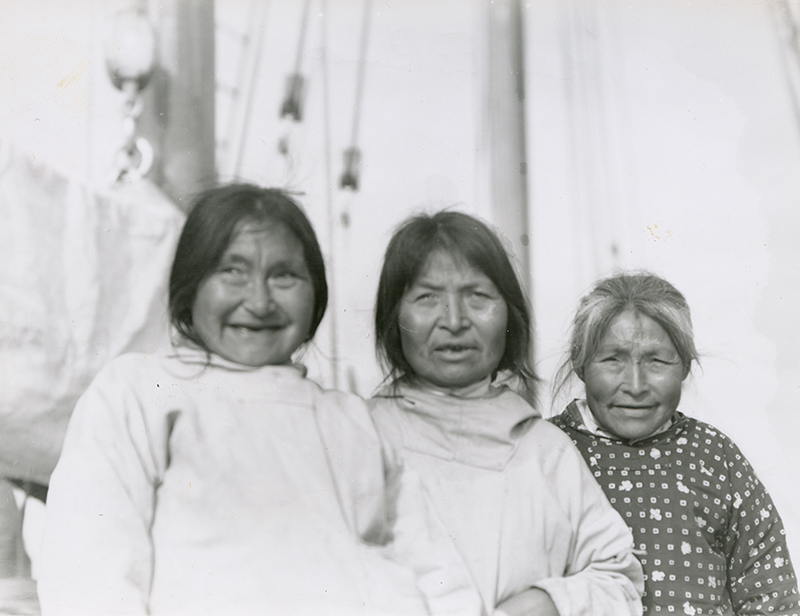 Three Polar Eskimo (Inughuit) women who were with Peary on North Pole Expedition (Tukummeq, Inugarssuk, Arnanguaq)