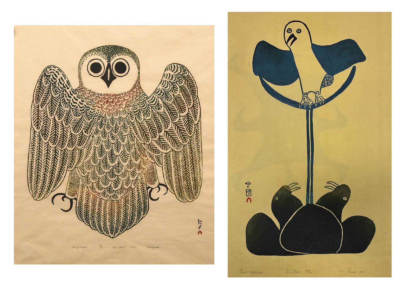 Owl of Kingait and Owl and Walrus