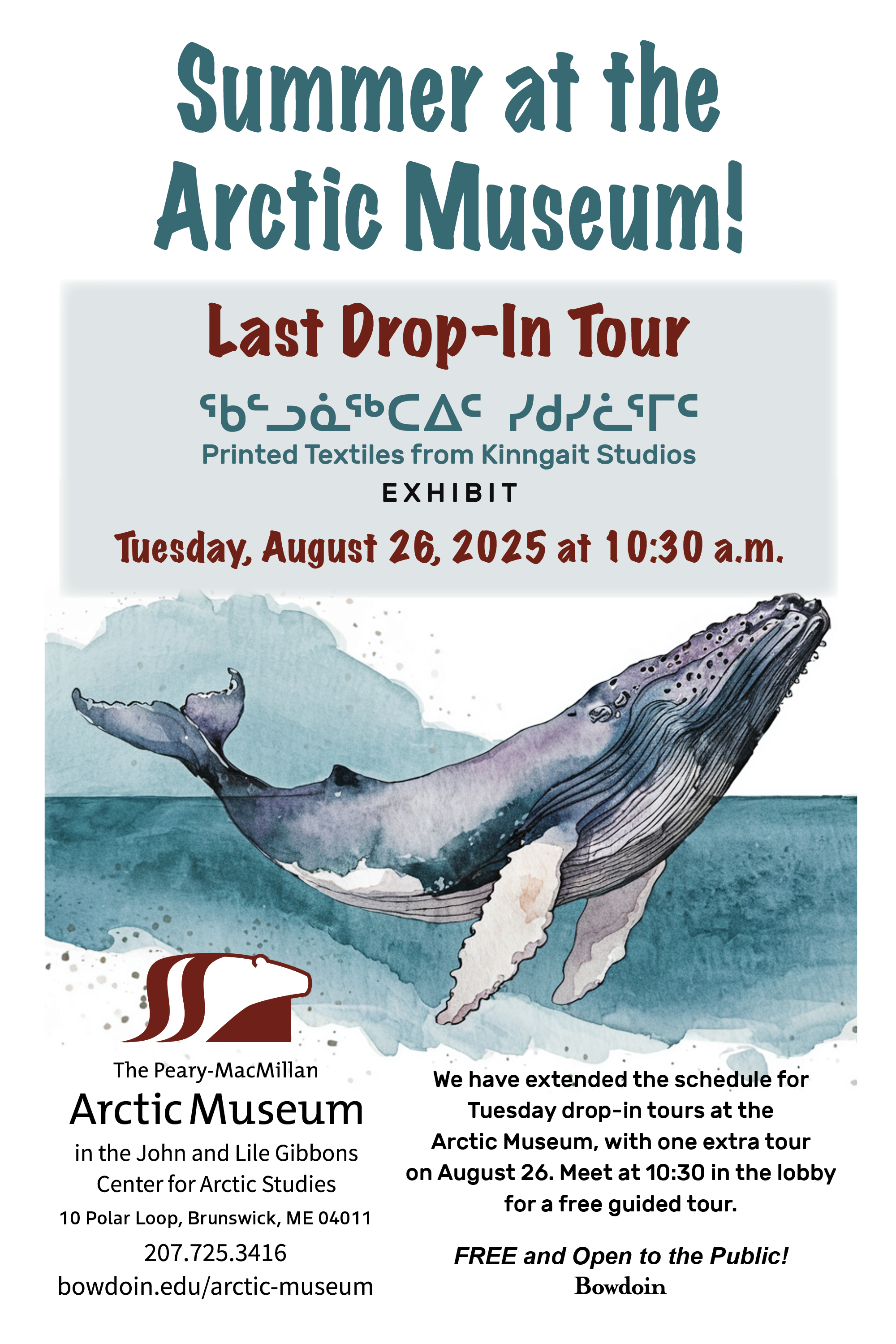 Poster describing summer programming in the arctic museum