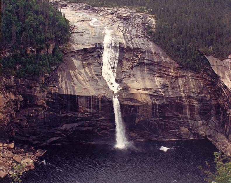 James P. Rioux, Churchill Falls [Patshetshuna, Grand Falls] in Labrador [Nitassinan], Canada [After Construction of the Churchill Falls Generating Station], Mista-Shipu (Churchill River), Nitassinan (Labrador), Canada, August 1993. Gift of James P. Rioux.