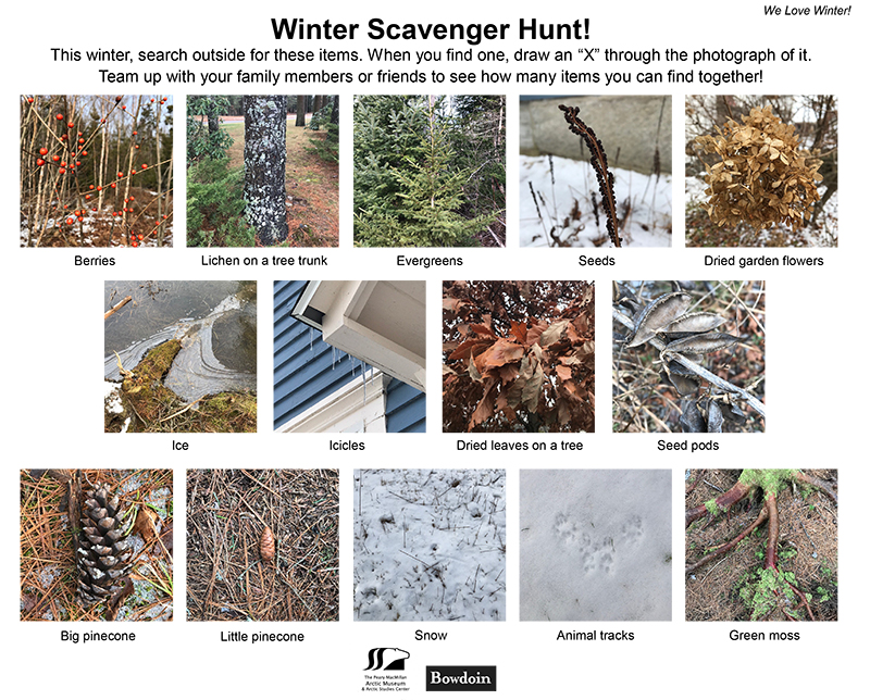 Instructions for winter scavenger hunt