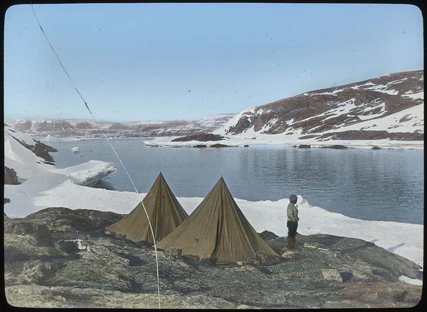 Littleton Island glass lantern slide