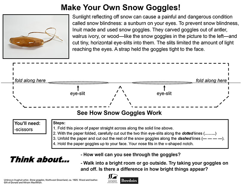 This is a Make your own snow goggles activity
