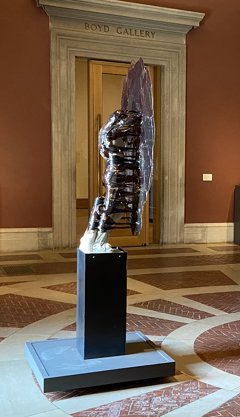 A fiberglass sculpture installed in a gallery