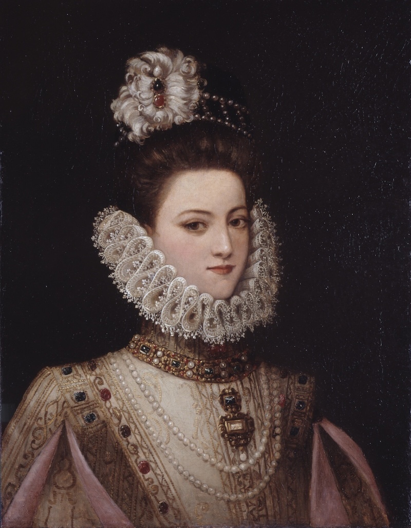 A 16th century portrait of an aristocratic woman in elaborate costume
