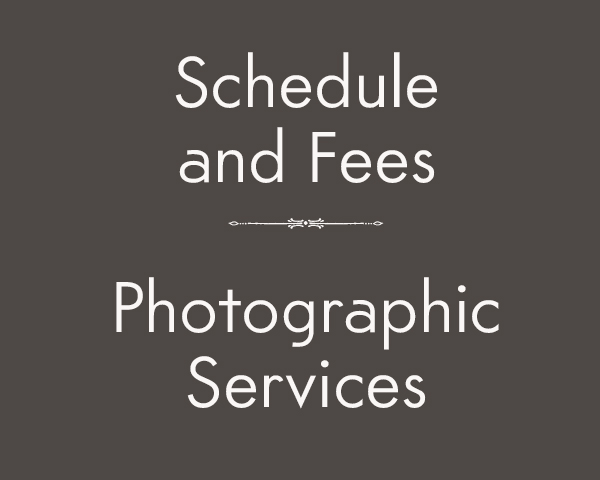 A grey box that contains the text: Schedule of Fees | Photographic Services
