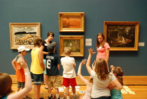 Children learning about art