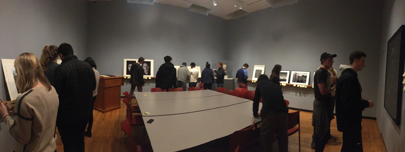 Students in the Zuckert Seminar Room, Bowdoin College Museum of Art