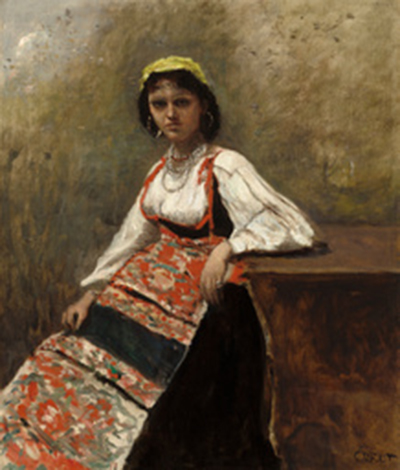 "Italian Woman," 1872 by Corot